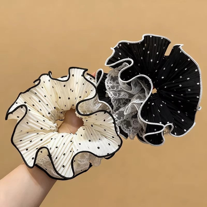 波點大腸圈復古髮圈－商品主圖｜https://igowo.tw/