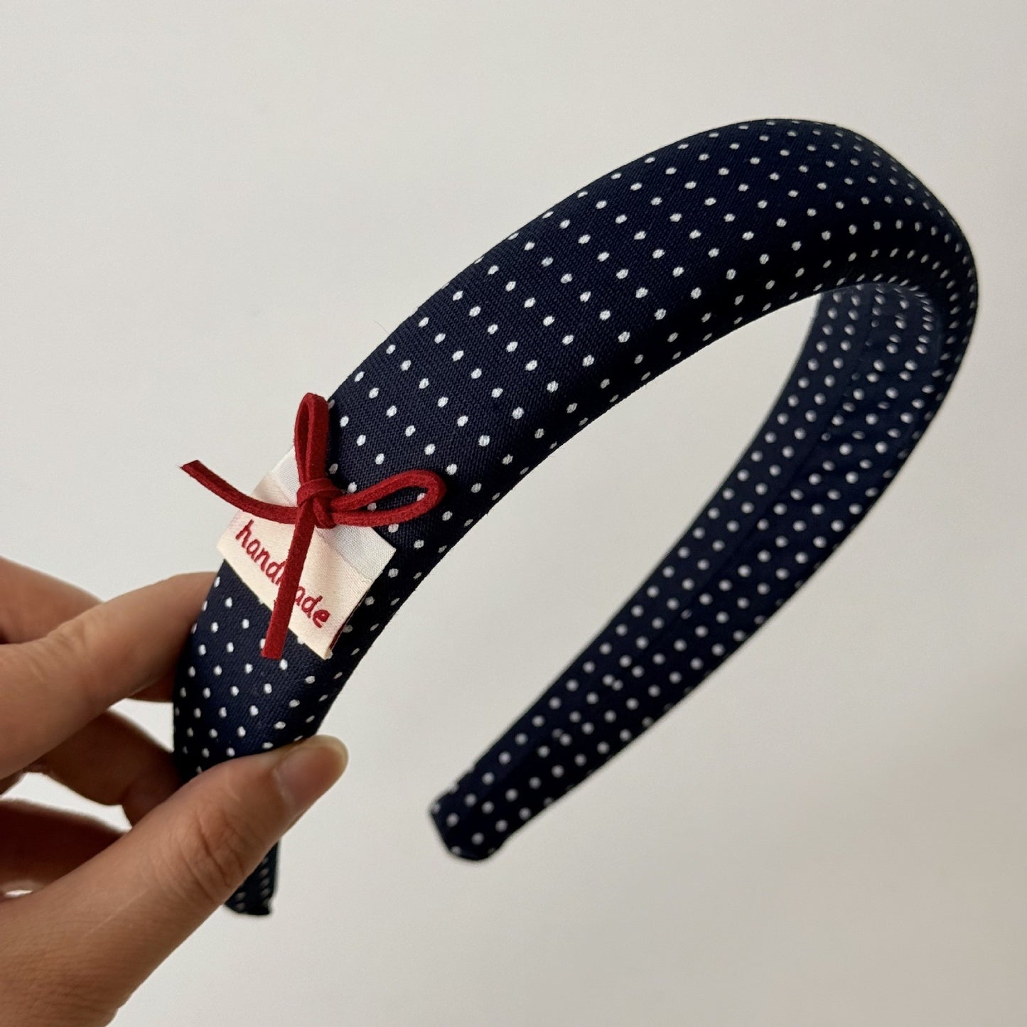 格紋蝴蝶結復古髮箍－波點髮箍款細節｜https://igowo.tw/