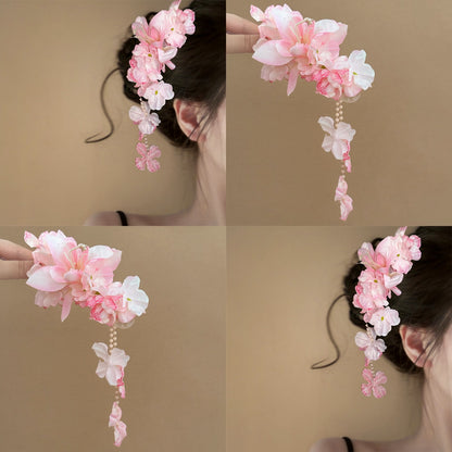 花之盛夏~超仙優雅布藝花朵發夾海邊度假風鴨嘴夾輕奢氣質發飾女