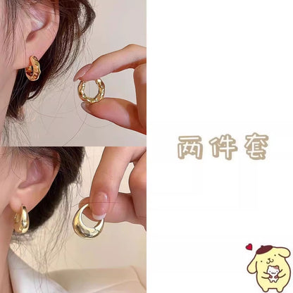 金屬圓圈復古耳環套組