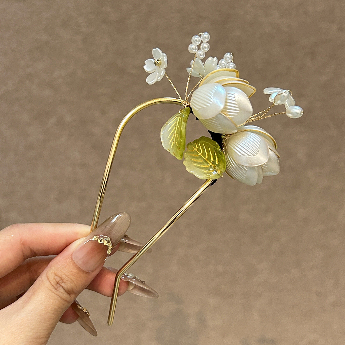 花朵復古髮簪－細節特寫2｜https://igowo.tw/