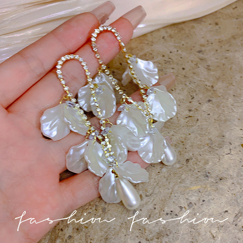 花朵流蘇耳釘
