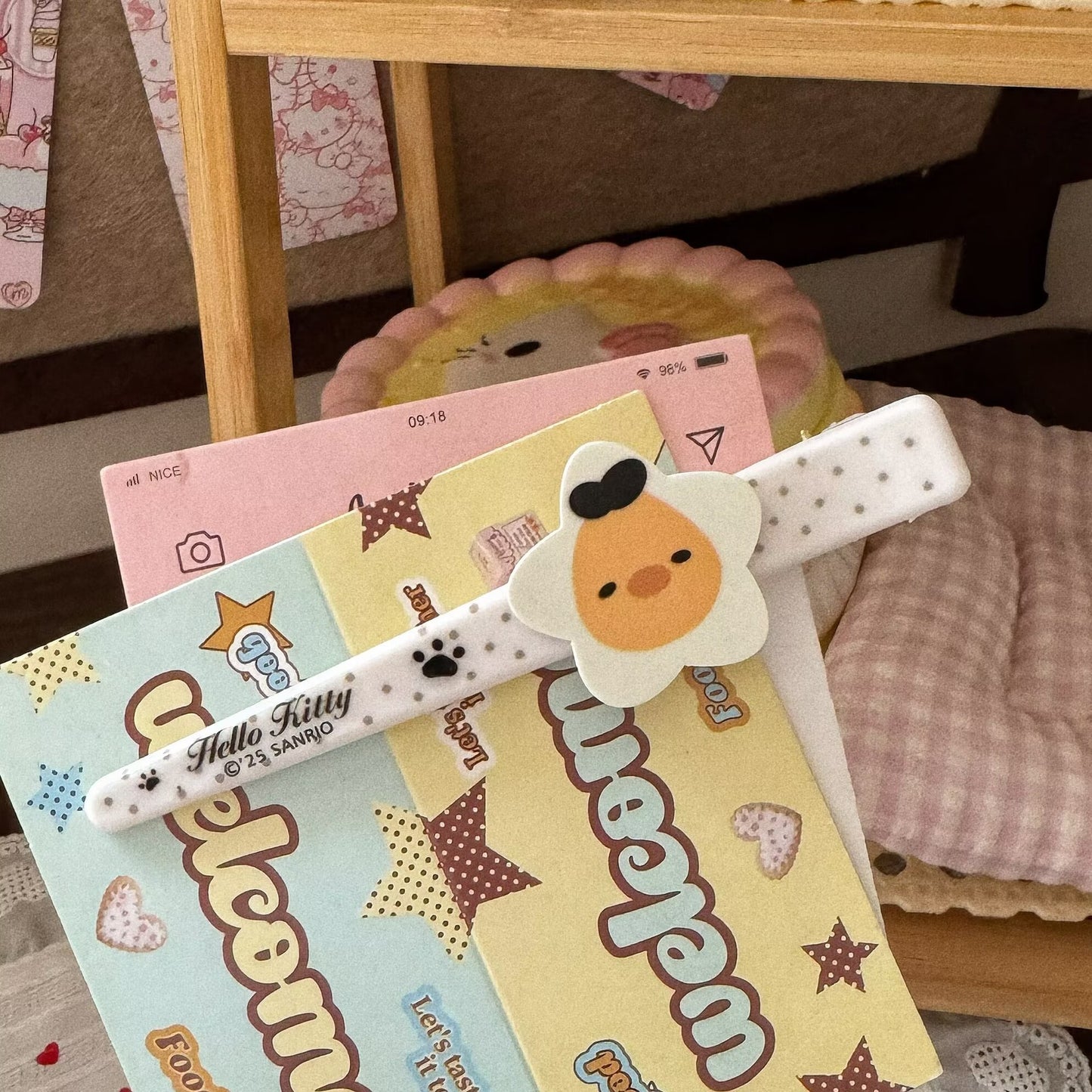 棕色星星小熊髮夾