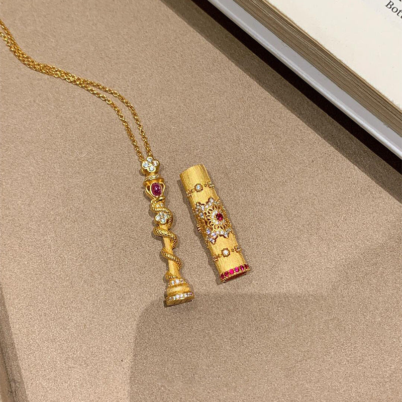 金色蛇形拉絲項鍊