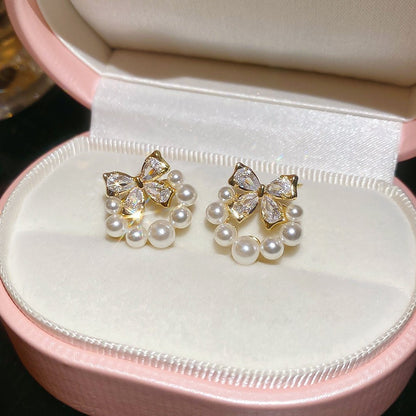 韓系ins風銀針鋯石花朵耳釘甜美優雅日常通勤耳環輕奢高級感耳飾