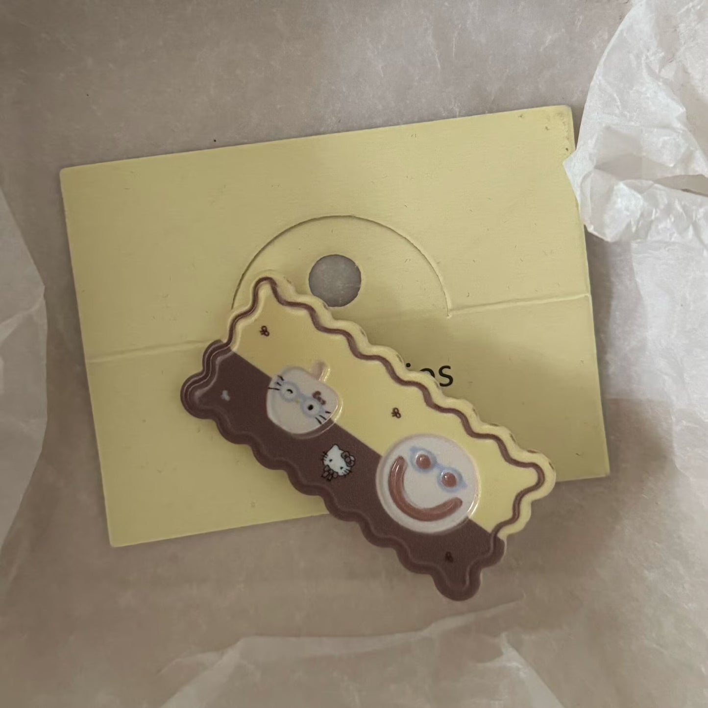 棕色格紋蘋果髮夾