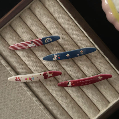 紅色小馬橢圓髮夾－商品主圖｜https://igowo.tw/