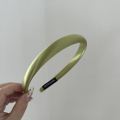 復古簡約髮箍－光澤感緞面-灰色款細節｜https://igowo.tw/