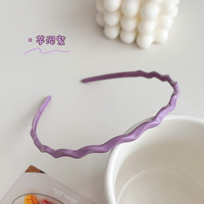 繽紛波浪髮箍－梅子粉款細節｜https://igowo.tw/