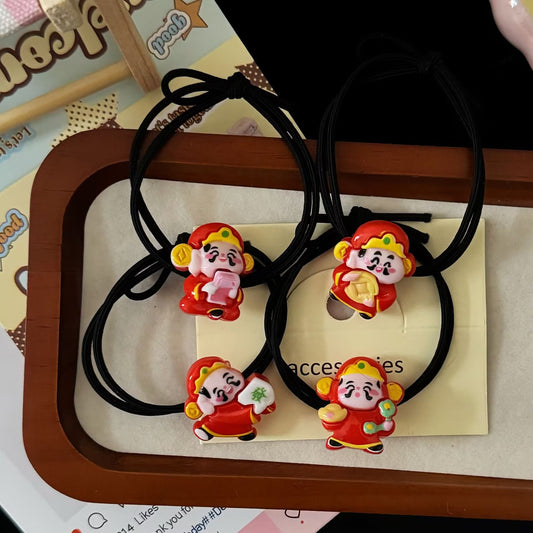 紅色文字古典髮圈－商品主圖｜https://igowo.tw/