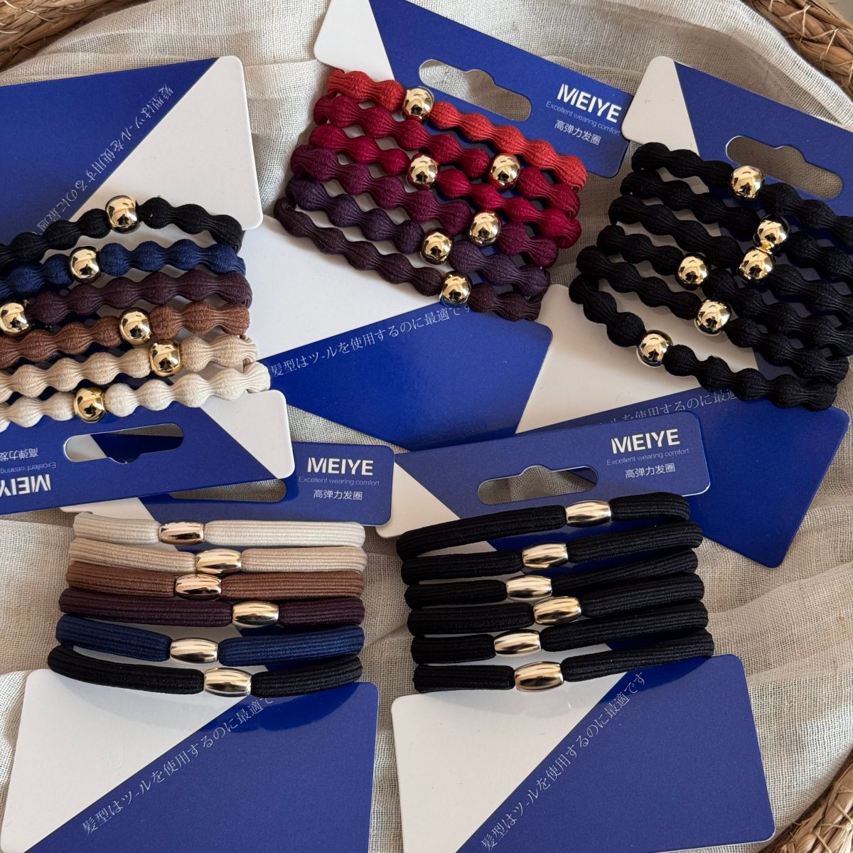 彈力繩圓珠簡約髮圈－細節特寫2｜https://igowo.tw/