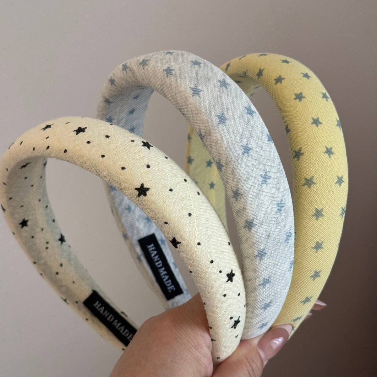 布面星星波點髮箍－細節特寫2｜https://igowo.tw/