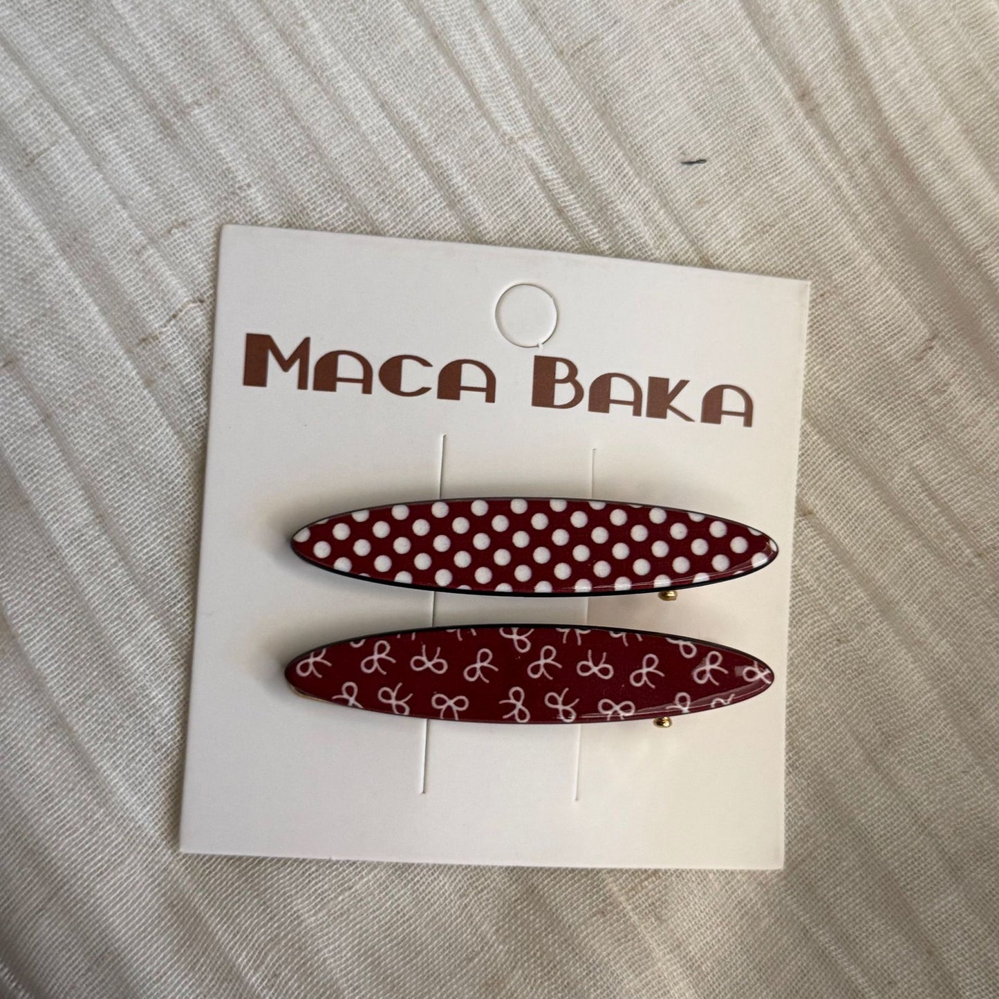 繽紛波點蝴蝶結髮夾