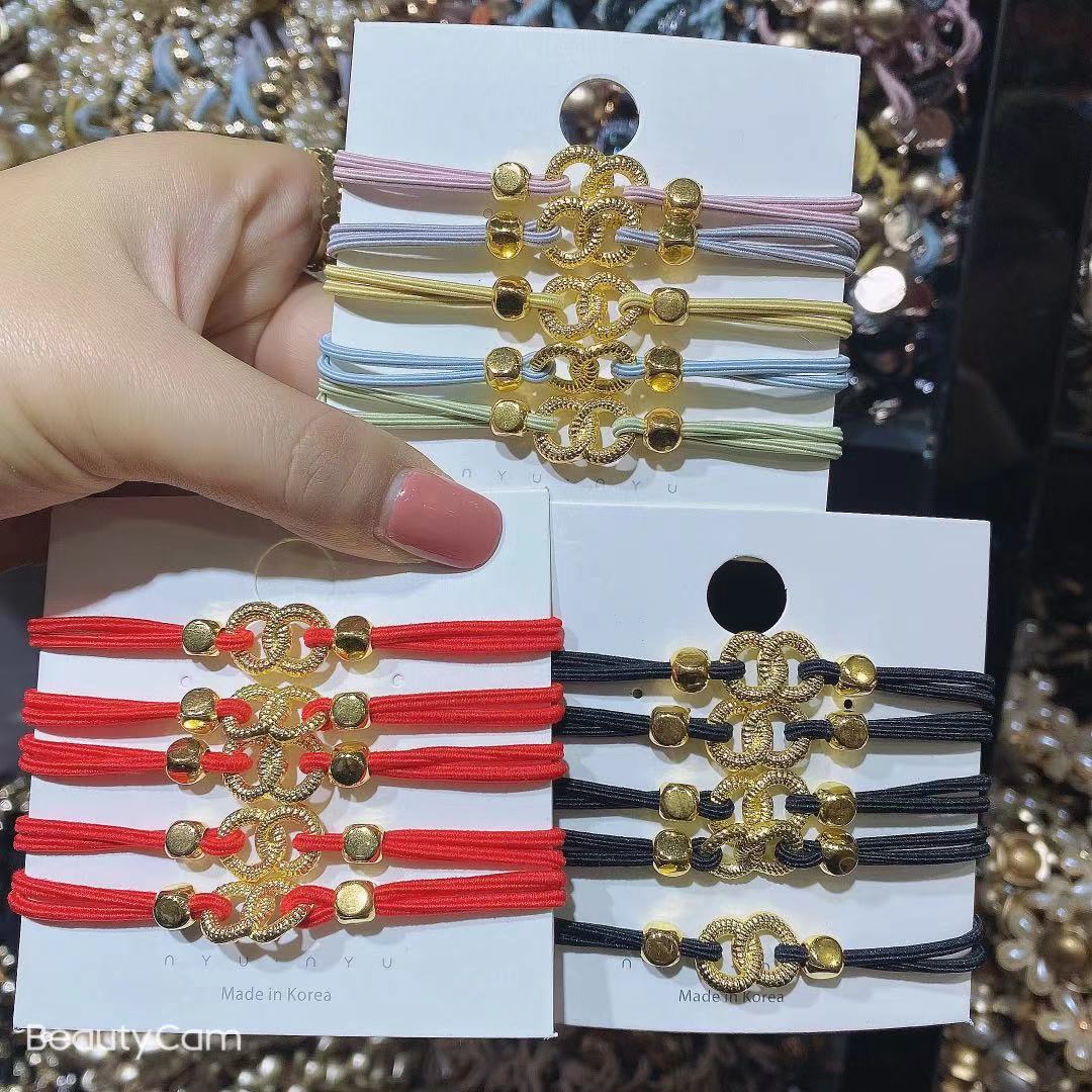 紅色兩用簡約髮圈－黑色髮繩款實拍｜https://igowo.tw/
