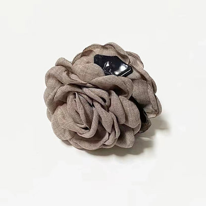 花朵簡約髮夾－米白彈簧夾款細節｜https://igowo.tw/