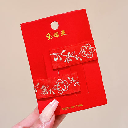 絨面蝴蝶結復古髮夾－細節特寫57｜https://igowo.tw/