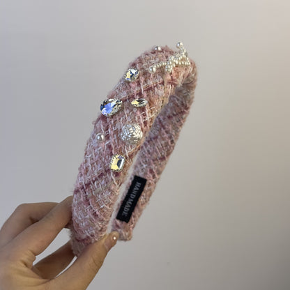 珍珠寬版復古髮箍