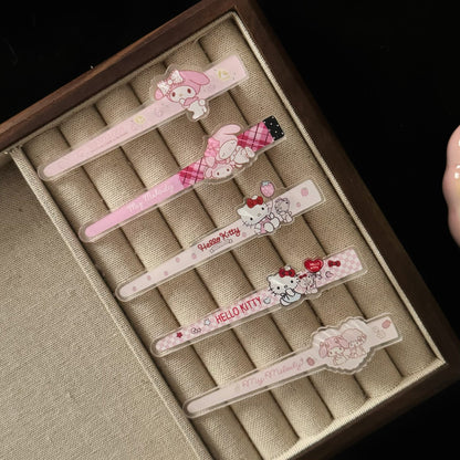 粉色貓咪卡通髮夾－商品主圖｜https://igowo.tw/