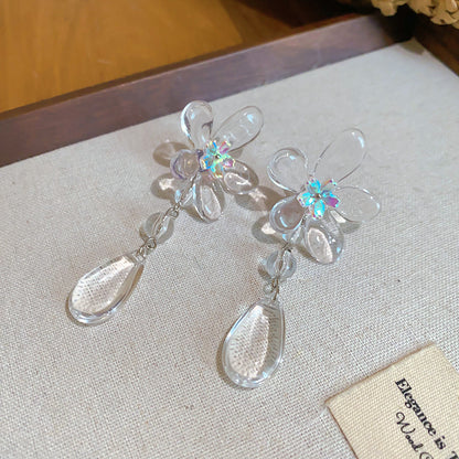 水晶花朵項鍊耳環組