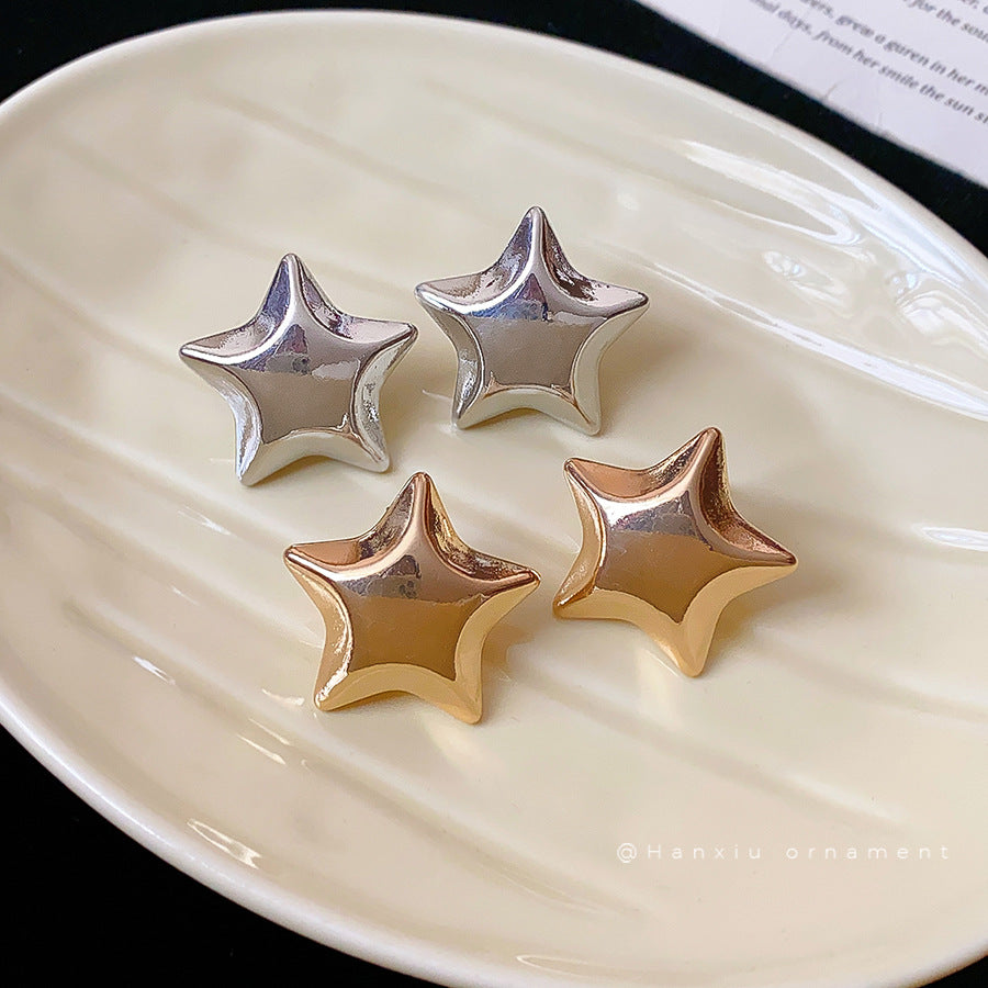 金屬星星簡約耳釘－商品主圖｜https://igowo.tw/
