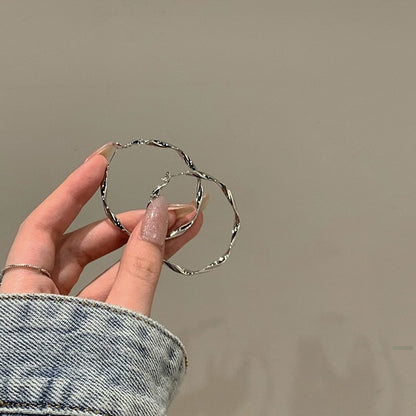 真金電鍍銀針跨境輕奢高級感耳環小眾個性耳圈時尚高級感耳飾批發