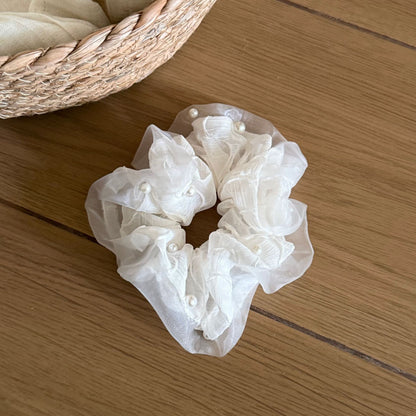 珍珠蝴蝶結大腸圈髮圈