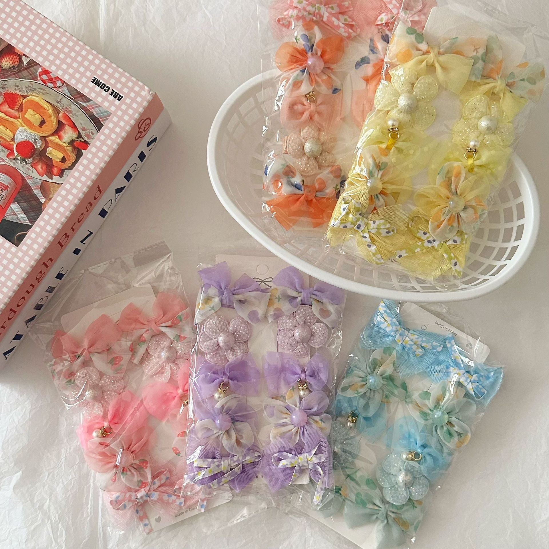 網紗蝴蝶結髮夾套組－商品主圖｜https://igowo.tw/