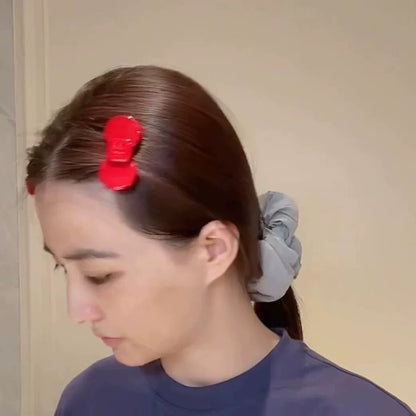醋酸板材蝴蝶結髮夾－小號黑色蝴蝶結款細節｜https://igowo.tw/