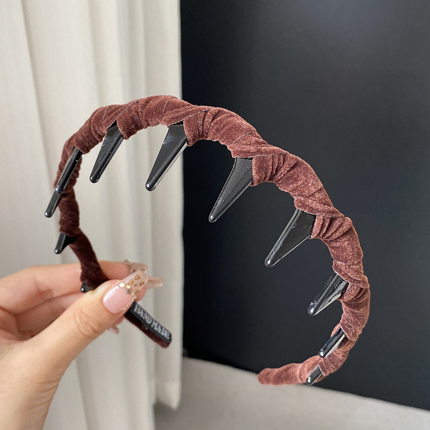 絨面波浪纏繞髮箍
