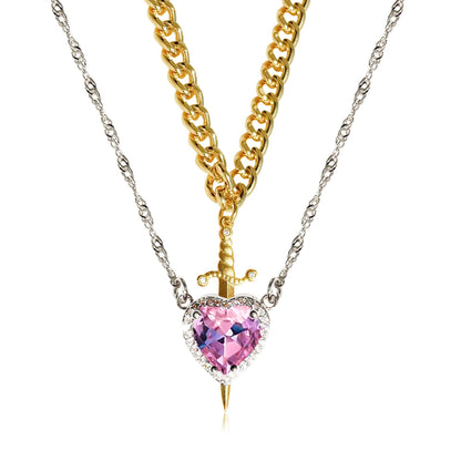不銹鋼鑲鋯項鍊組