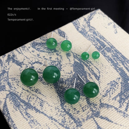 瑪瑙圓珠復古耳釘－商品主圖｜https://igowo.tw/
