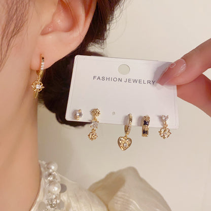 星星鑲鑽耳扣三件組－商品主圖｜https://igowo.tw/
