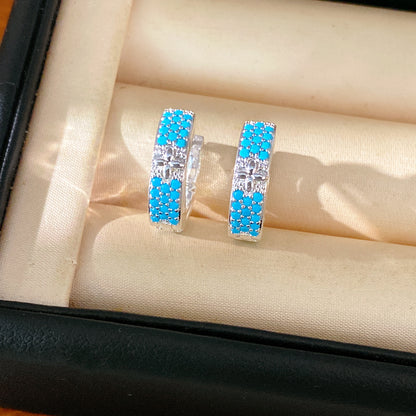 金色鋯石花朵電鍍耳扣