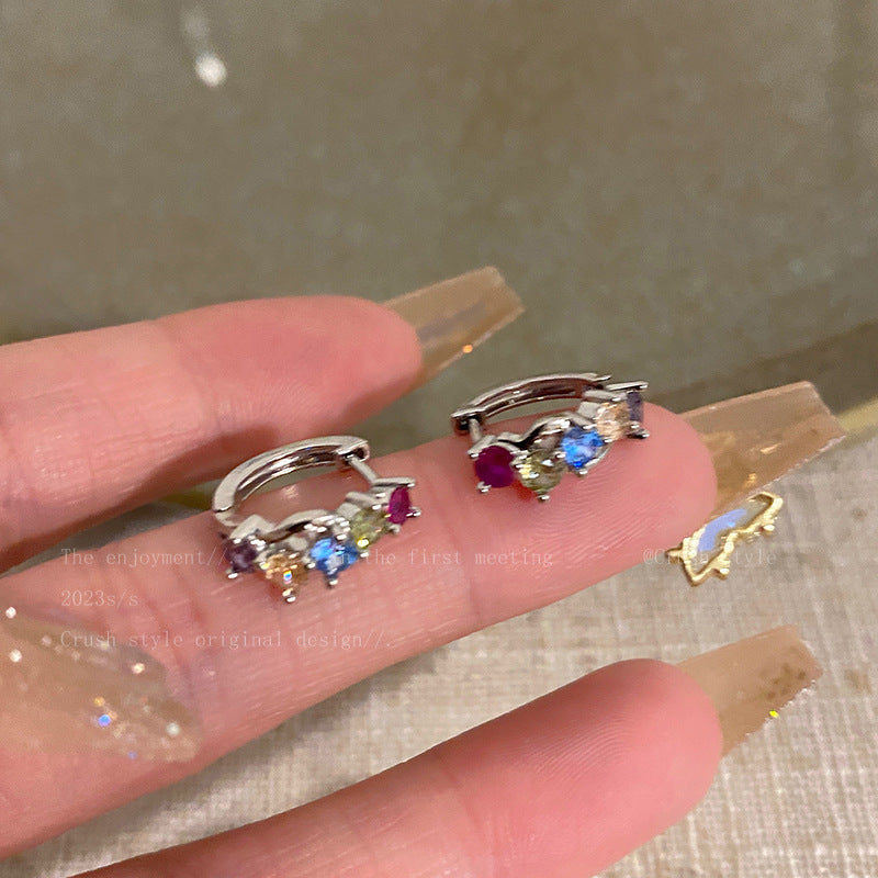 韓國彩色鋯石耳圈