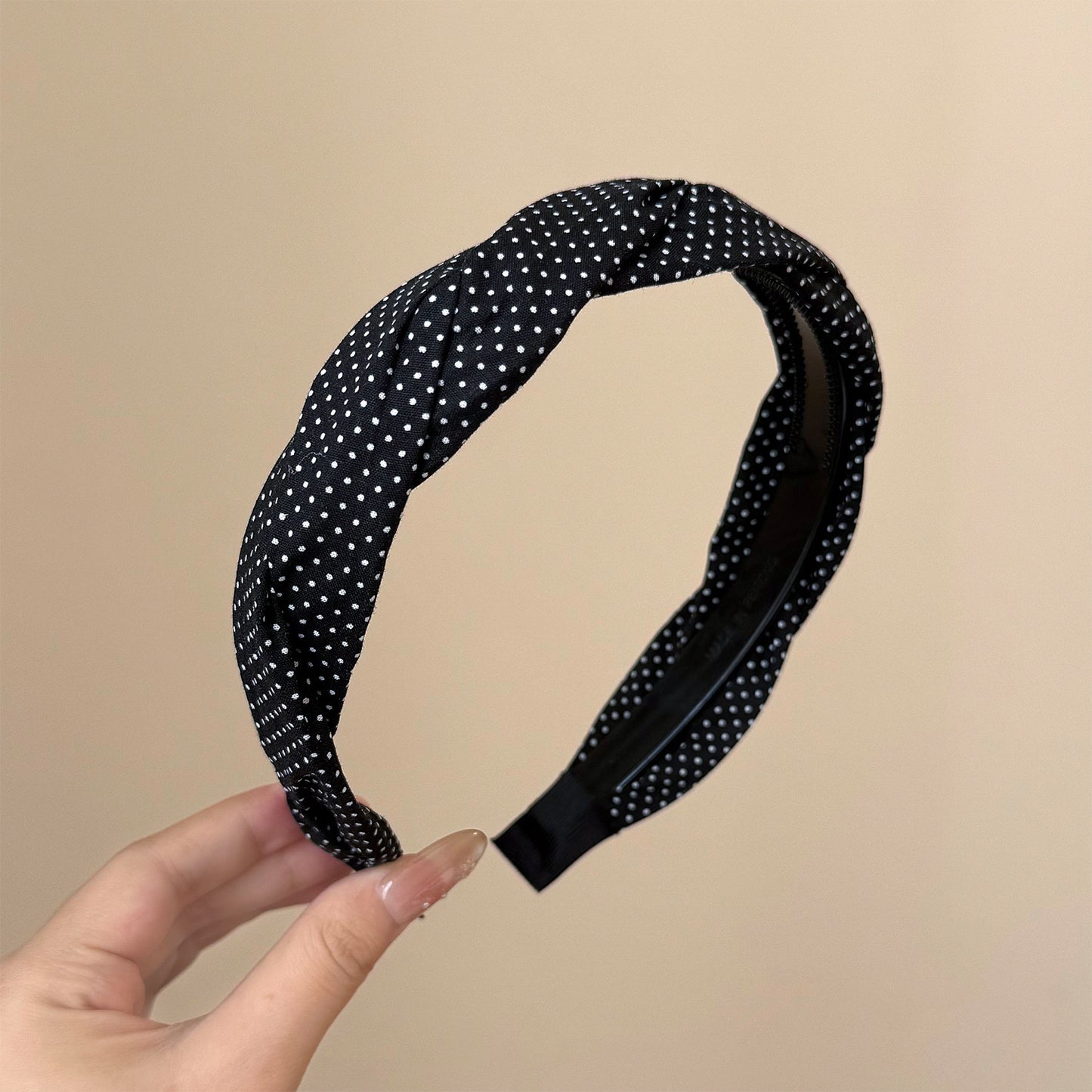 波點扭紋纏繞復古髮箍