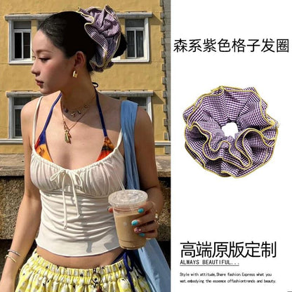 撞色大腸圈復古髮圈－商品主圖｜https://igowo.tw/