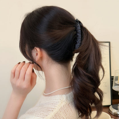 布面纏繞簡約髮夾－粉紫色款實拍｜https://igowo.tw/