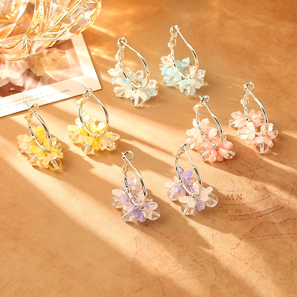 彩色花朵耳釘－商品主圖｜https://igowo.tw/