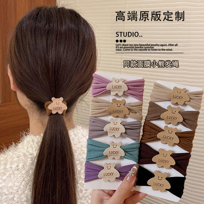 彈力繩小熊簡約髮圈－商品主圖｜https://igowo.tw/