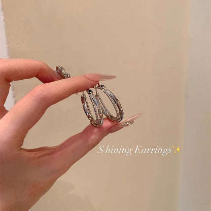 S925銀針素圈耳環