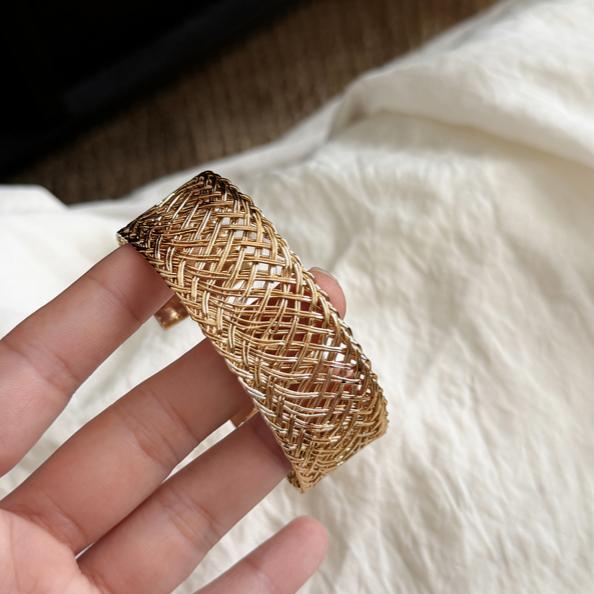 歐美金屬風幾何圓形手鐲輕奢小眾高級感手環時尚氣質百搭簡約手飾