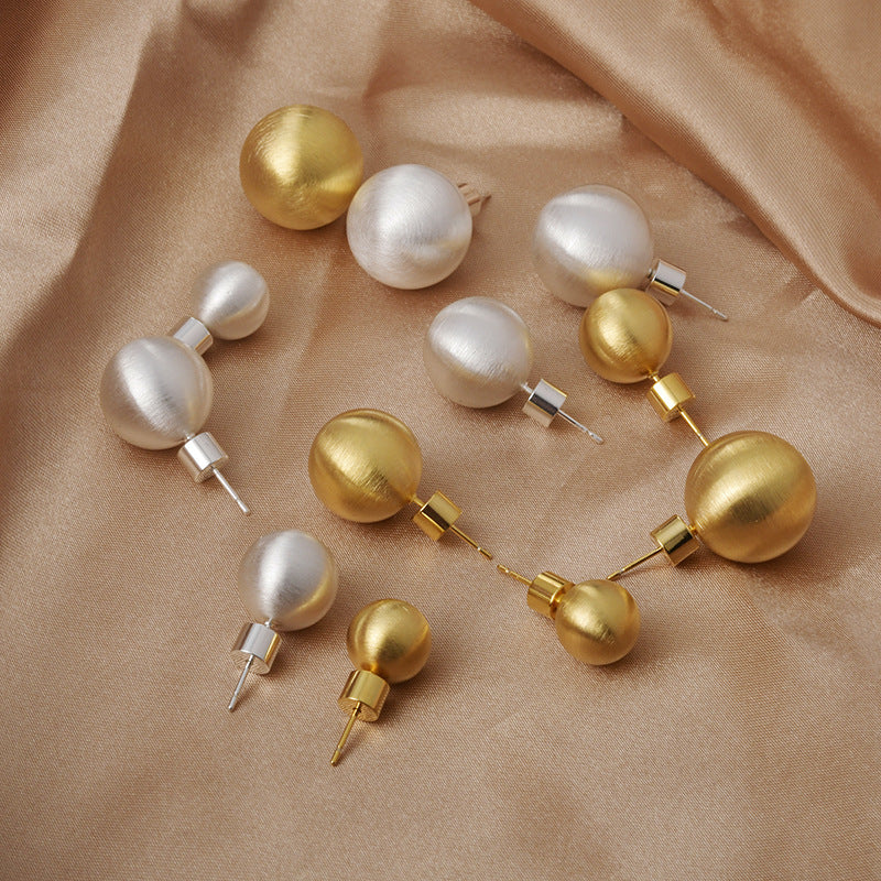 圓珠拉絲耳釘－商品主圖｜https://igowo.tw/