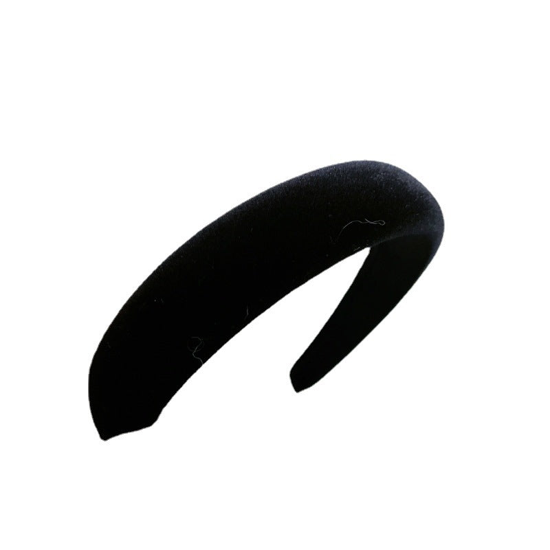 絨面復古髮箍－黑色款細節｜https://igowo.tw/