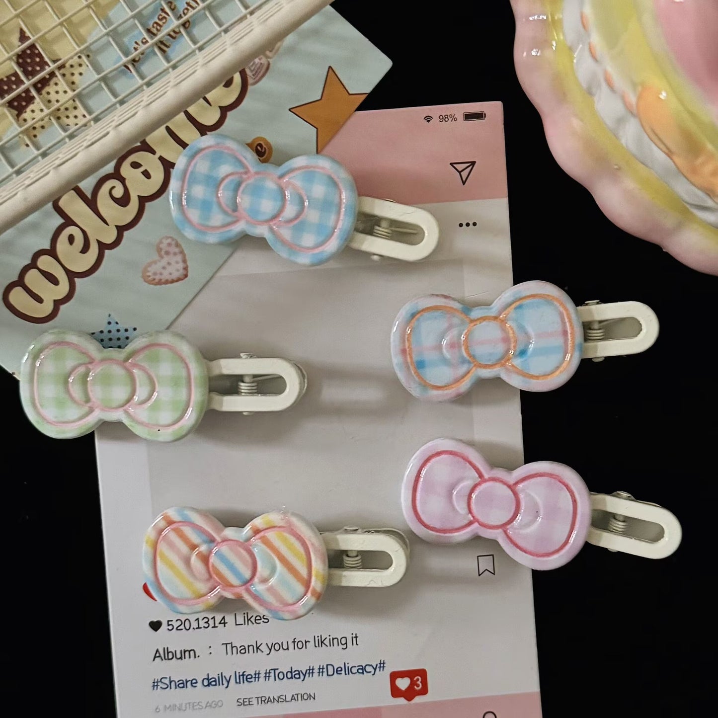 繽紛領結波浪髮夾－商品主圖｜https://igowo.tw/