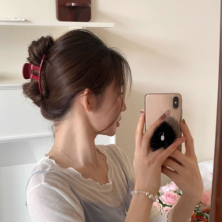 美拉德亞克力彩色暈染抓夾簡約個性小眾高級感發夾后腦勺盤發發飾