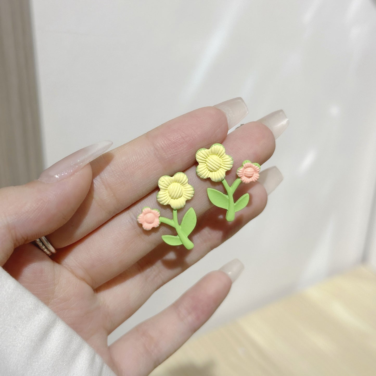 蝴蝶結花朵耳環