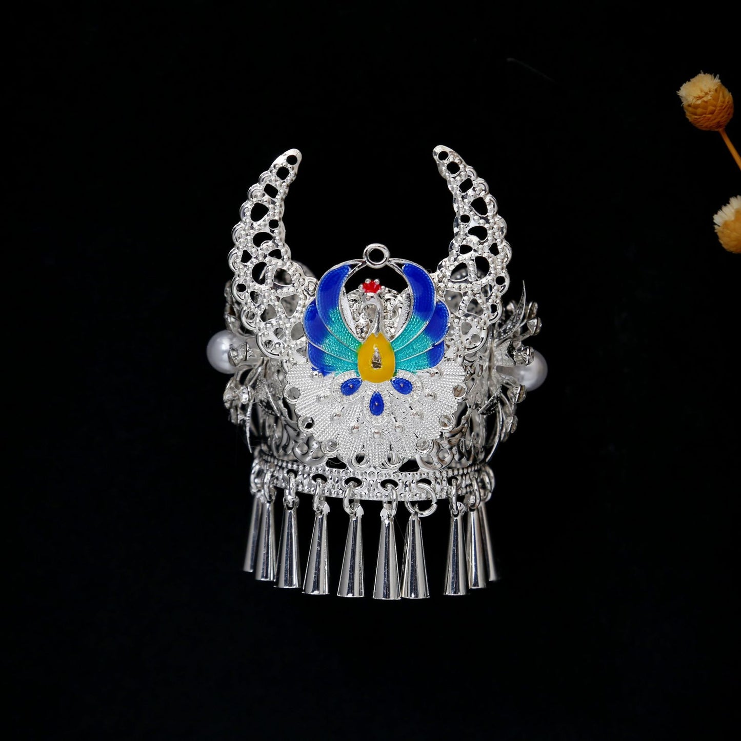珍珠花朵流蘇鏤空飾品－/花序，吊墜隨機款細節｜https://igowo.tw/