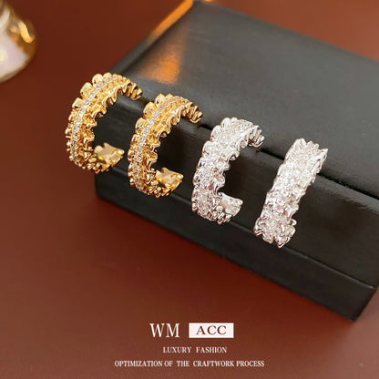 金色銀針C形電鍍耳釘－商品主圖｜https://igowo.tw/