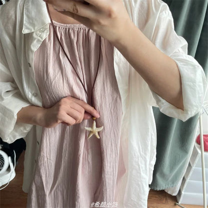 皮革墜飾簡約項鍊