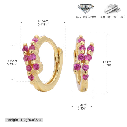 S925 歐美新款耳環INS極簡幾何鑲鋯耳飾輕奢小眾百搭飾品